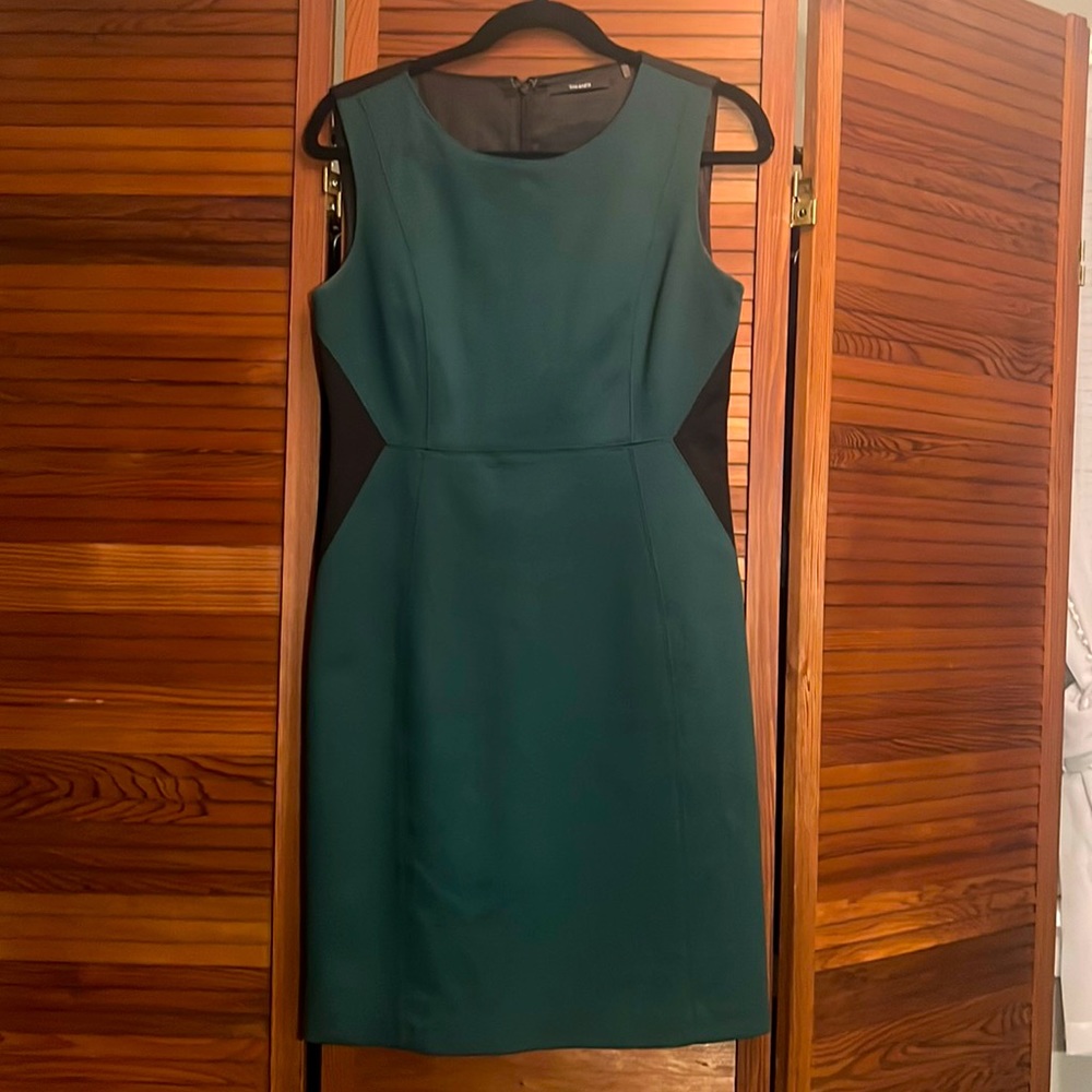 Tahari green and black dress